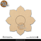 Flower Laser-Cut 2-Layer MDF Plain Base Light Holder – Design 5