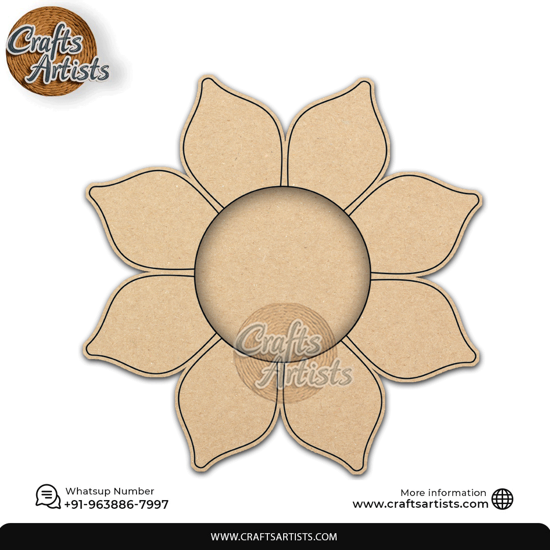 Flower Laser-Premarked-Cut 2-Layer MDF Base Light Holder – Design 8