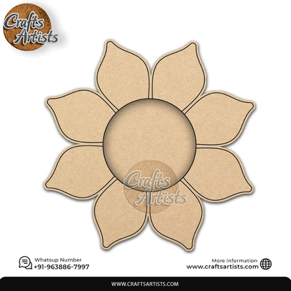 Flower Laser-Premarked-Cut 2-Layer MDF Base Light Holder – Design 8