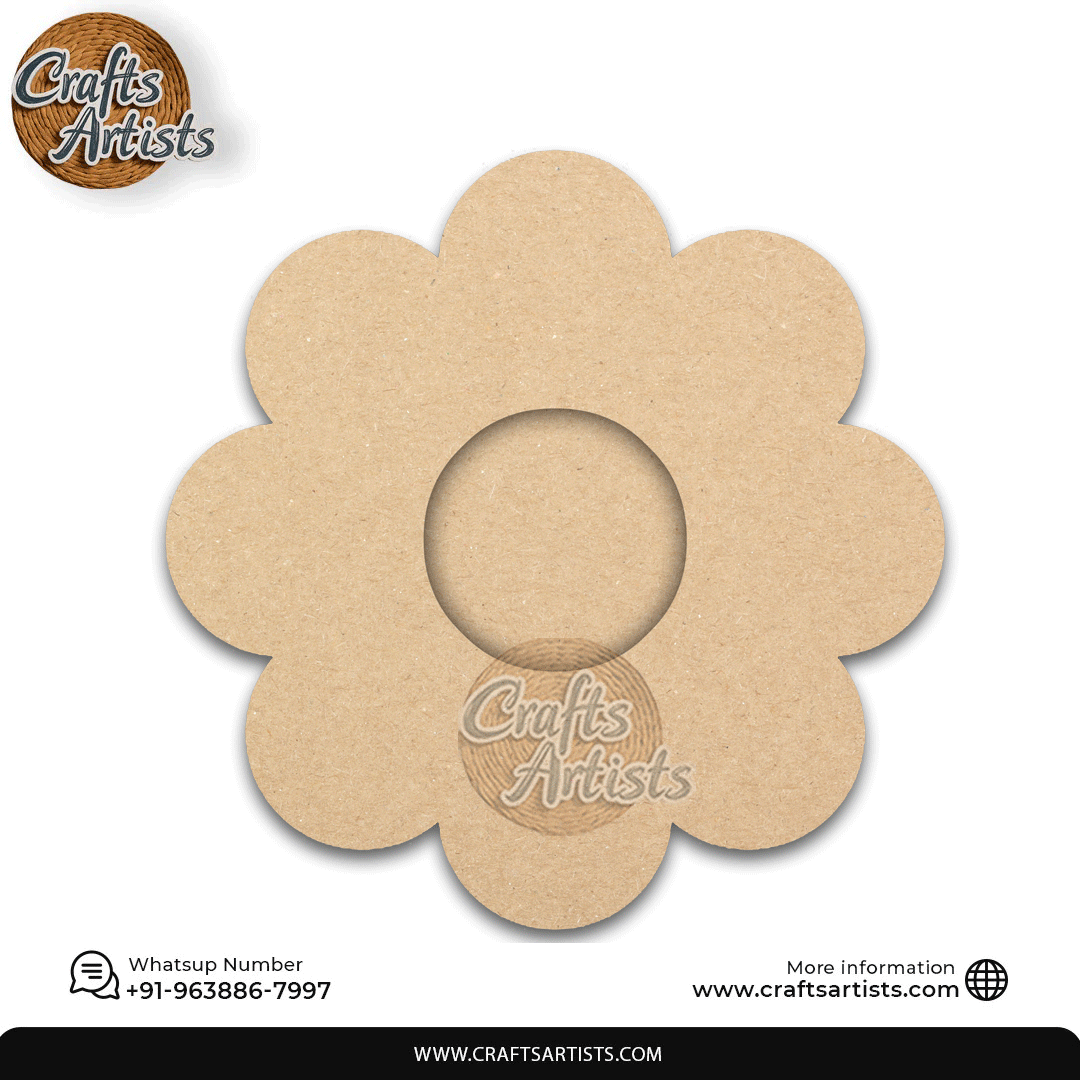 Flower Laser-Cut 2-Layer MDF Plain Base Light Holder – Design 1
