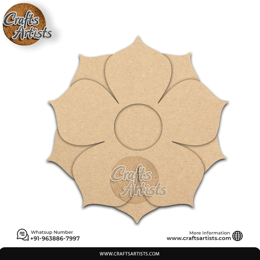 Flower Laser-Cut 2-Layer MDF Plain Base Light Holder – Design 3