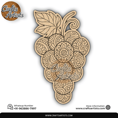 Grape Strawberry Premarked MDF Laser Cutouts Base | Design-9