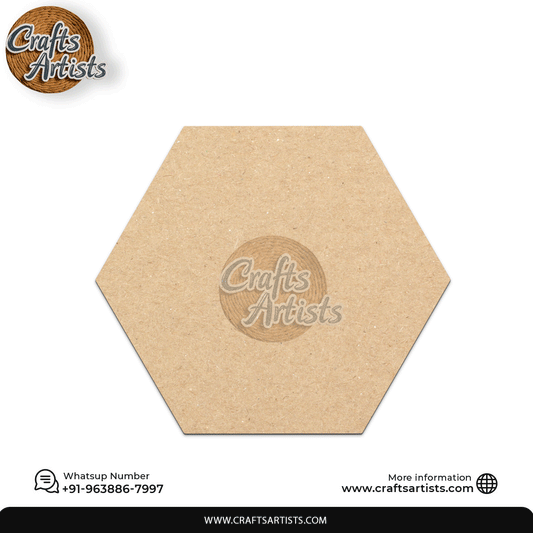 Hexagon MDF Laser Cut Fridge Magnet Plain Base  Design-5