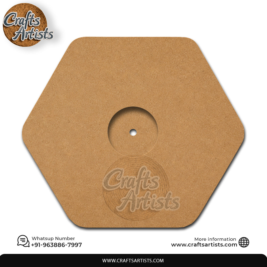 Hexagonal Round MDF HDF Clock Base | Sharp Edge | Waterproof Art & Craft Board | 6mm, 8mm, 12mm & 18mm