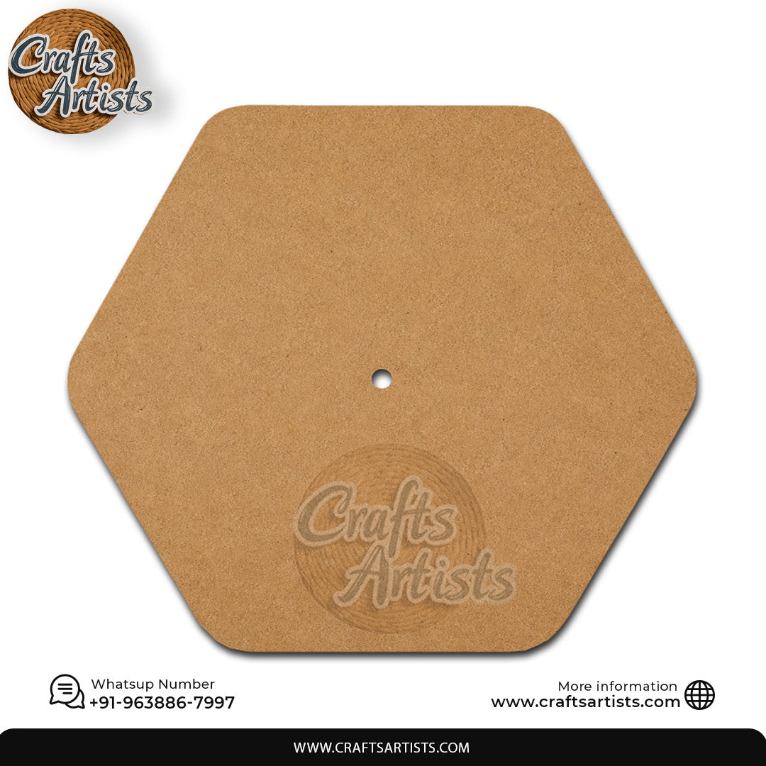 Hexagonal Round MDF HDF Clock Base | Sharp Edge | Waterproof Art & Craft Board | 6mm, 8mm, 12mm & 18mm