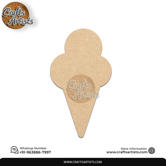 Ice Cream cone MDF Laser Cut Fridge Magnet – Plain Base Design-22