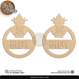 Kalash Swastika Labh Shape MDF Laser Cutout Set Design-4