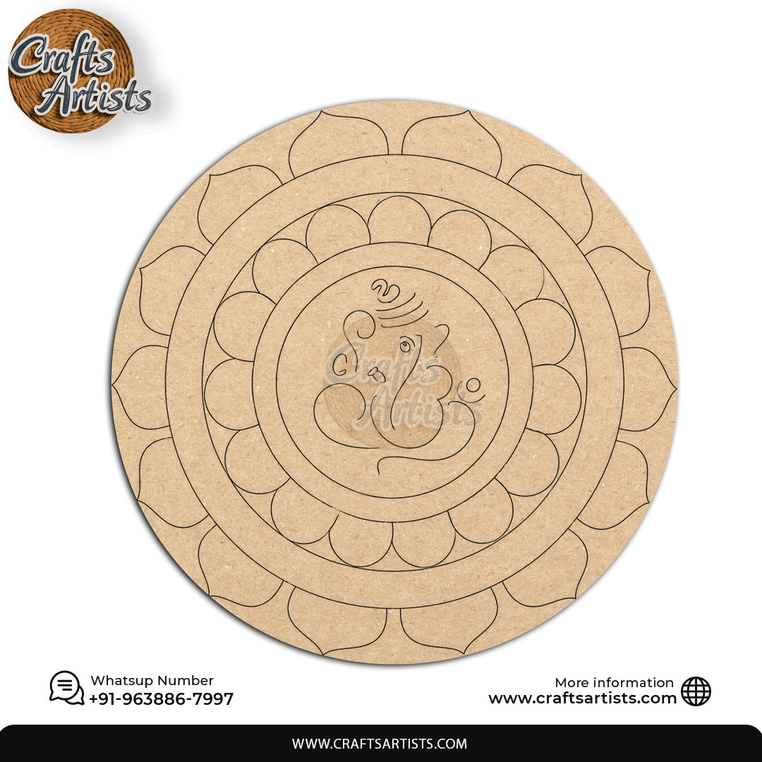 Lippan Premarked Round MDF Laser | Premium Art-Craft Base | Design 11