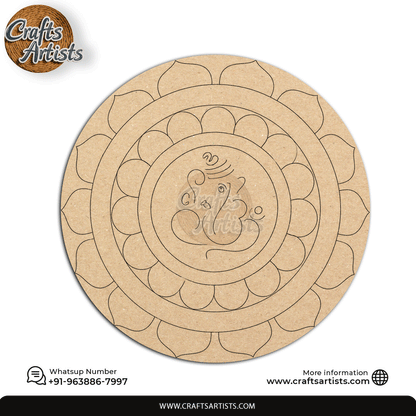 Lippan Premarked Round MDF Laser | Premium Art-Craft Base | Design 11