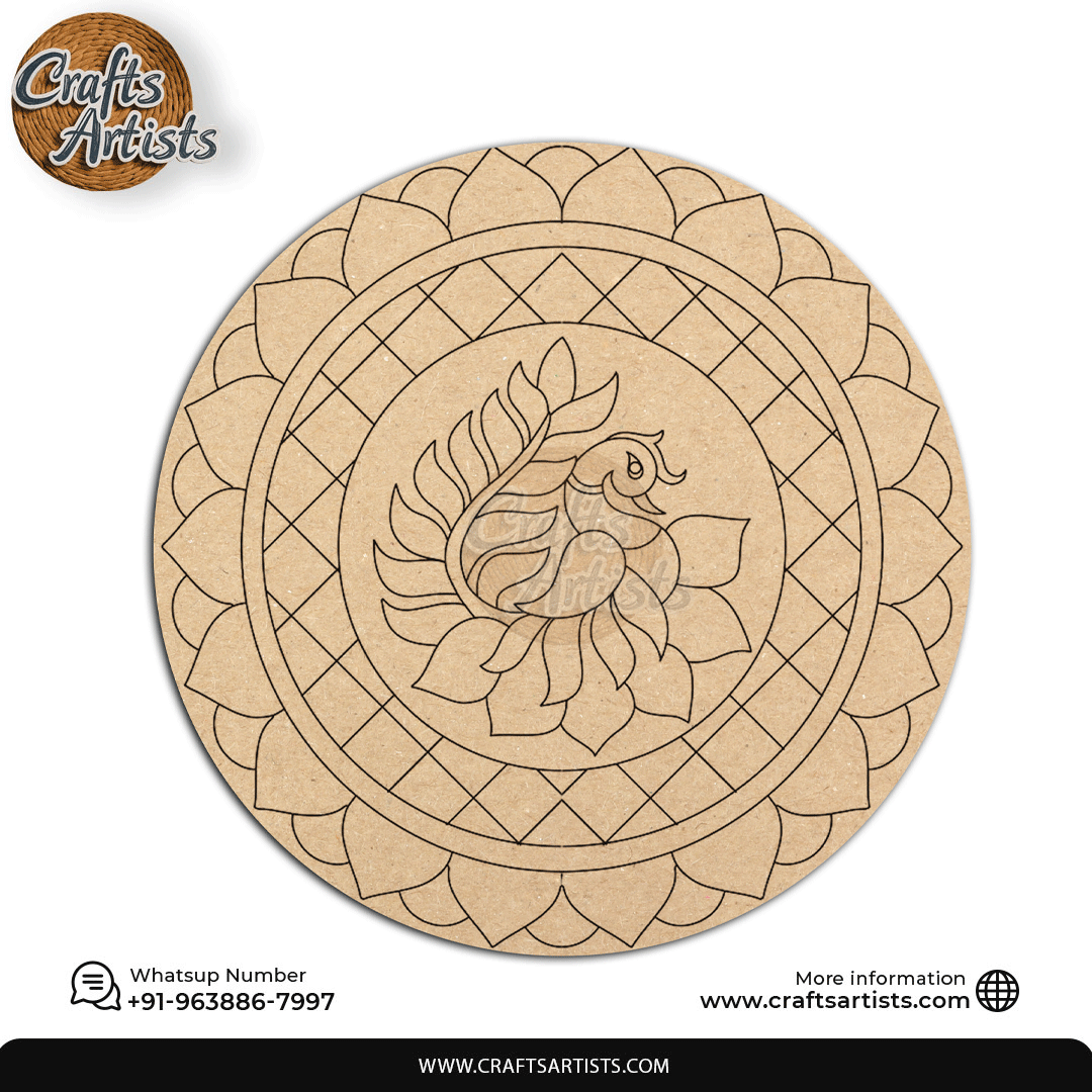 Lippan Premarked Round MDF Laser | Premium Art-Craft Base | Design 13