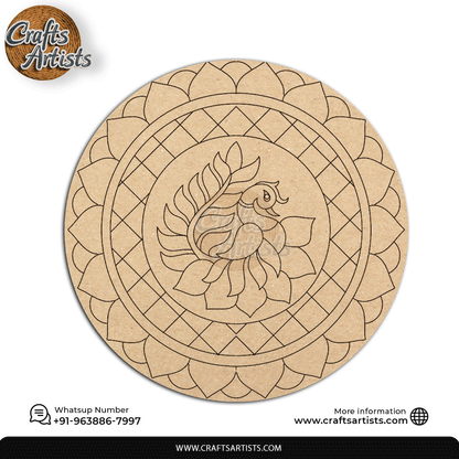 Lippan Premarked Round MDF Laser | Premium Art-Craft Base | Design 13