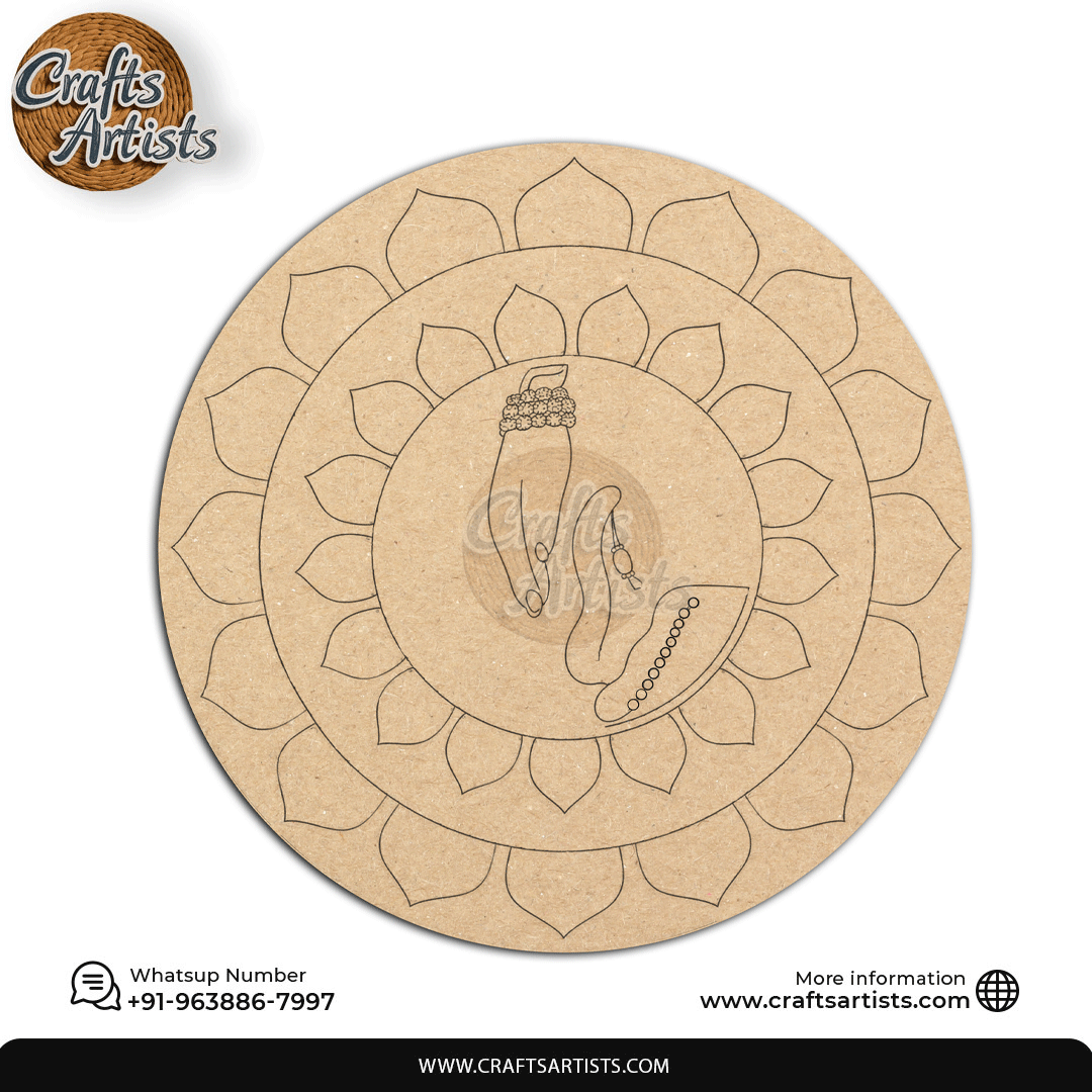 Lippan Premarked Round MDF Laser | Premium Art-Craft Base | Design 14