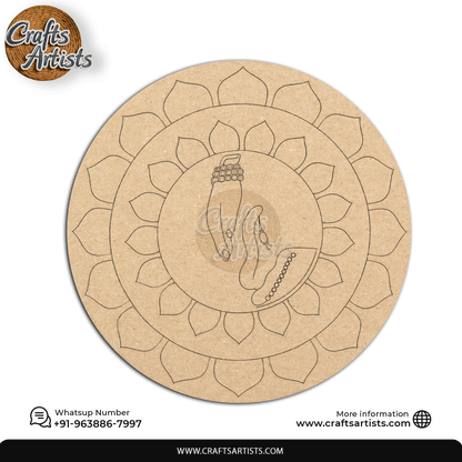 Lippan Premarked Round MDF Laser | Premium Art-Craft Base | Design 14