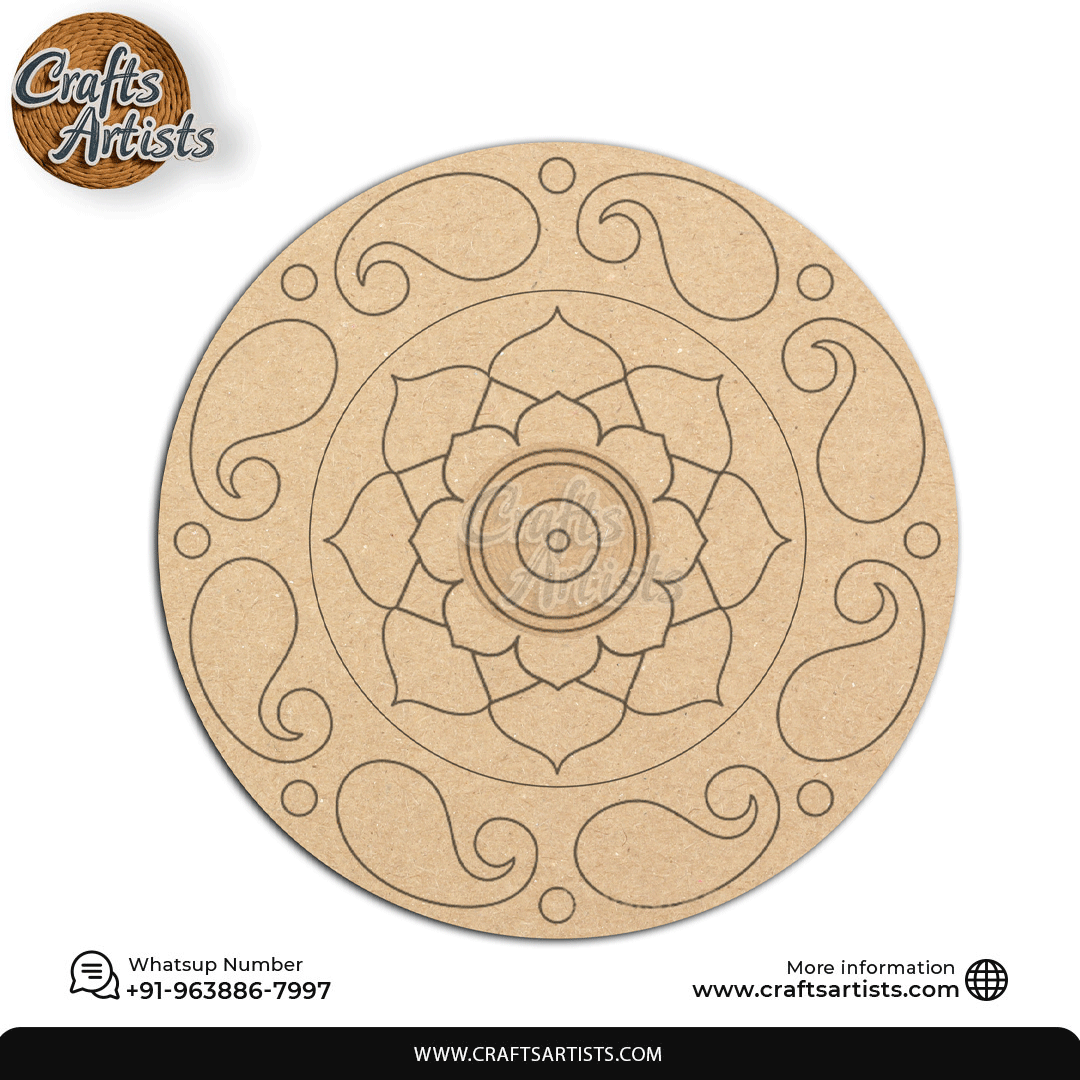 Lippan Premarked Round MDF Laser | Premium Art-Craft Base | Design 15