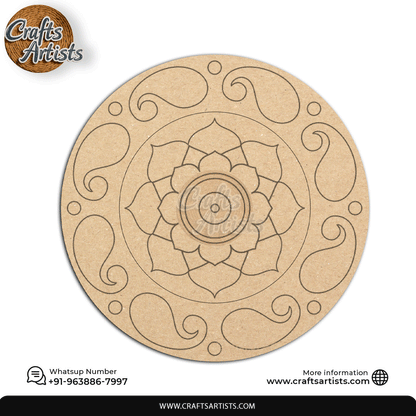 Lippan Premarked Round MDF Laser | Premium Art-Craft Base | Design 15