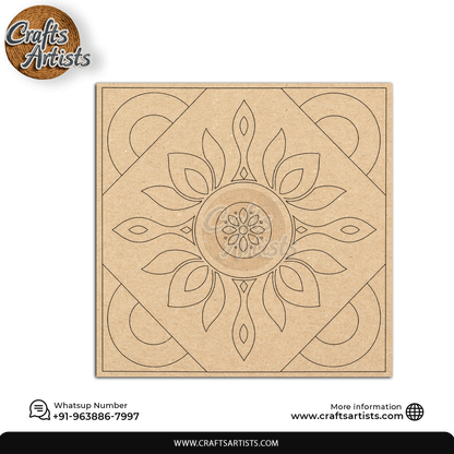 Lippan Premarked Round MDF Laser | Premium Art-Craft Base | Design 16