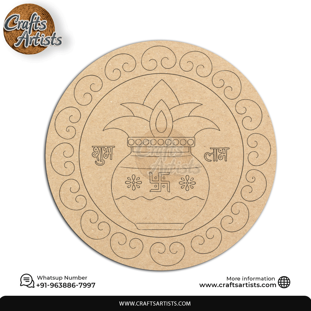 Lippan Premarked Round MDF Laser | Premium Art-Craft Base | Design 18