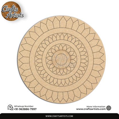 Lippan Premarked Round MDF Laser | Premium Art-Craft Base | Design 2