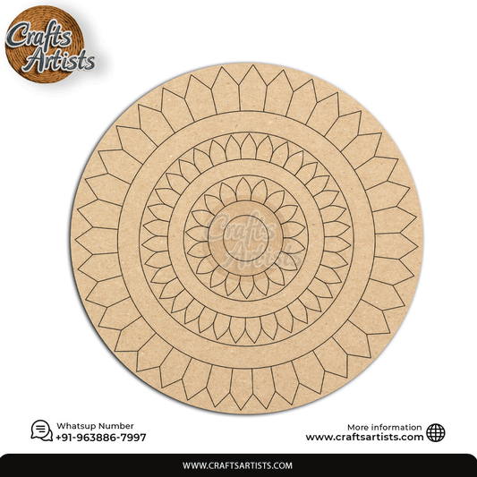 Lippan Premarked Round MDF Laser | Premium Art-Craft Base | Design 2