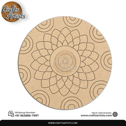 Lippan Premarked Round MDF Laser | Premium Art-Craft Base | Design 3