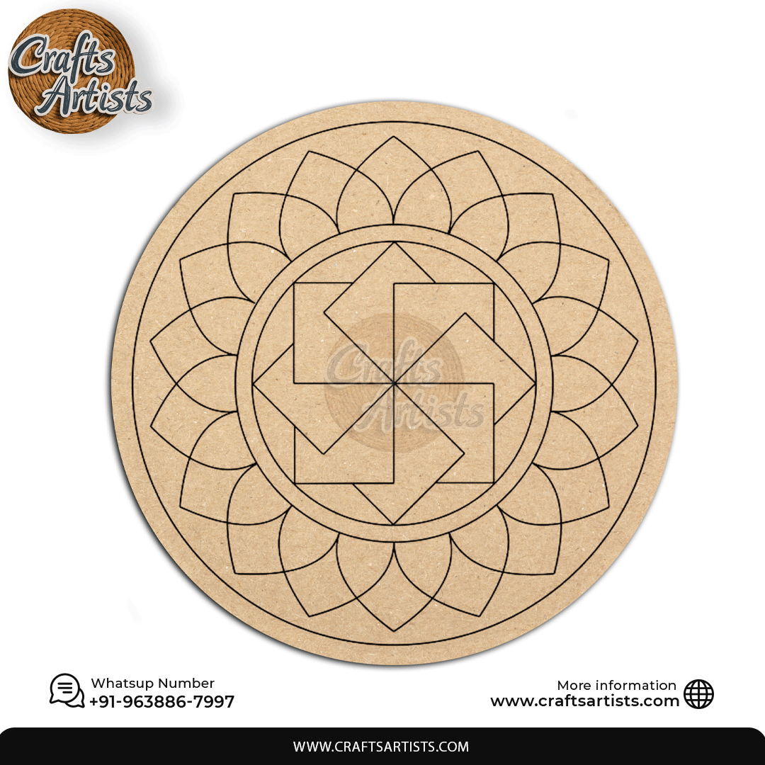 Lippan Premarked Round MDF Laser | Premium Art-Craft Base | Design 9