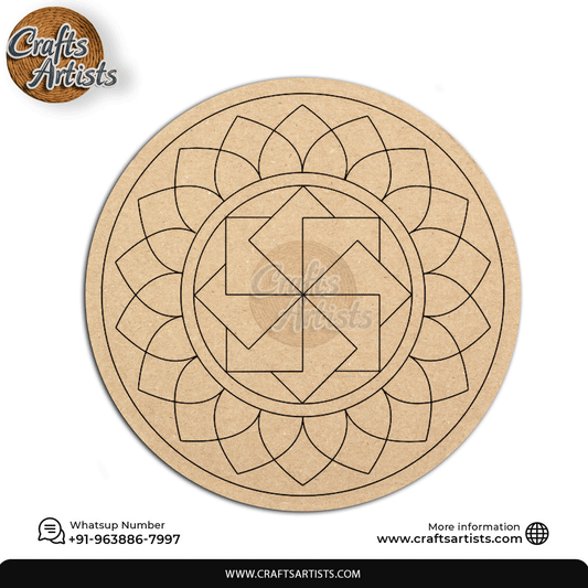 Lippan Premarked Round MDF Laser | Premium Art-Craft Base | Design 9