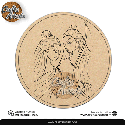 Lord Rama Decorative MDF Laser Cut Premarked Base | Design-15