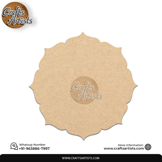 Lotus Shaped MDF Laser Cut Fridge Magnet – Plain Base Design-28