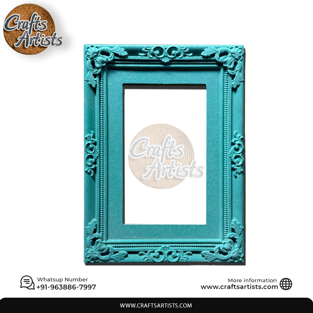 Luxury 3D HDF Wall Frame CNC Cut Design | Decorative Floral Photo & Mirror Frame