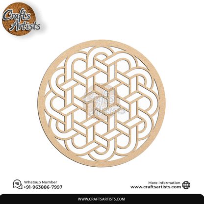 Luxury Round MDF Drink Coaster Set | Laser Cut Pattern Design-17