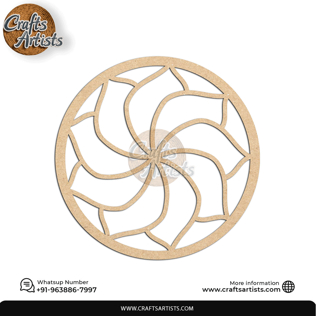 Luxury Round MDF Drink Coaster Set | Laser Cut Pattern Design-19