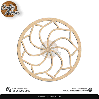 Luxury Round MDF Drink Coaster Set | Laser Cut Pattern Design-19