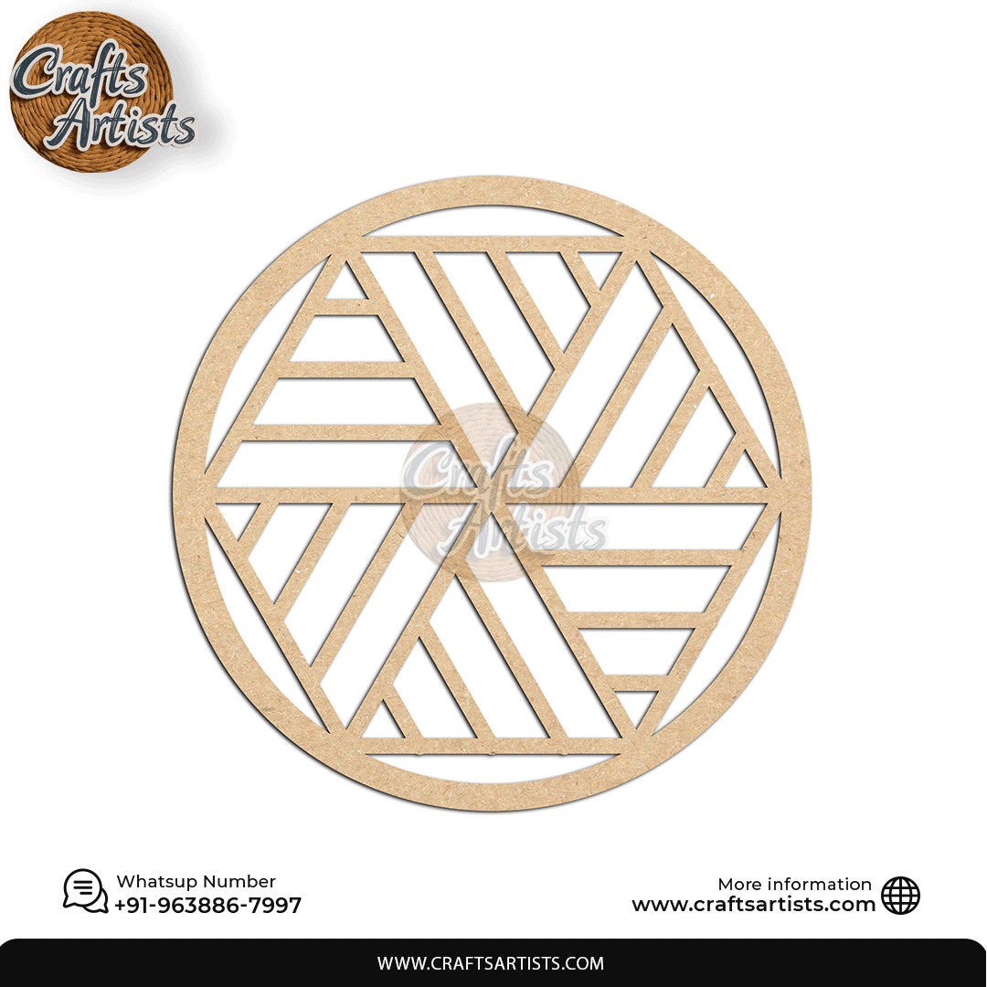 Luxury Round MDF Drink Coaster Set | Laser Cut Pattern Design-20