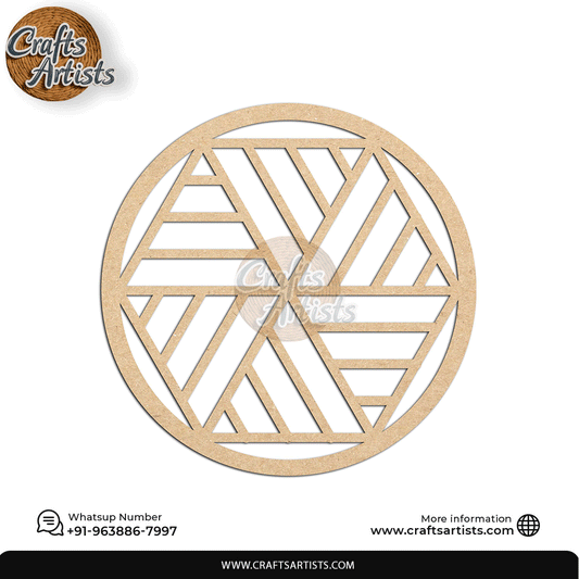 Luxury Round MDF Drink Coaster Set | Laser Cut Pattern Design-20