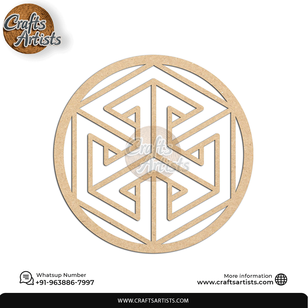 Luxury Round MDF Drink Coaster Set | Laser Cut Pattern Design-21