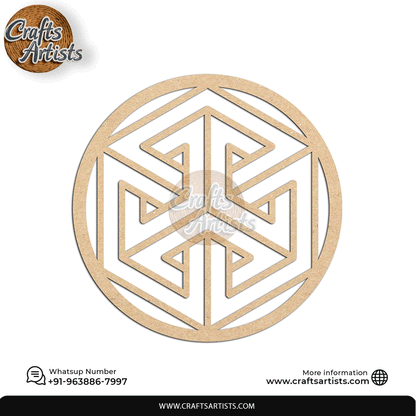 Luxury Round MDF Drink Coaster Set | Laser Cut Pattern Design-21