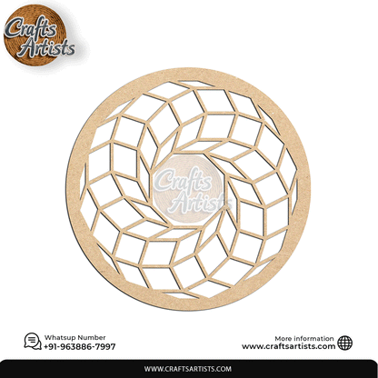 Luxury Round MDF Drink Coaster Set | Laser Cut Pattern Design-22