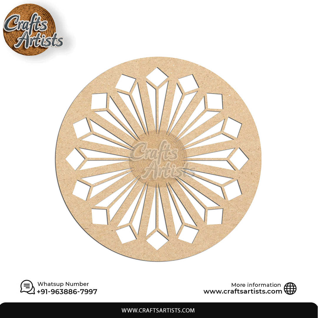 Luxury Round MDF Drink Coaster Set | Laser Cut Pattern Design-23
