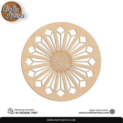 Luxury Round MDF Drink Coaster Set | Laser Cut Pattern Design-23