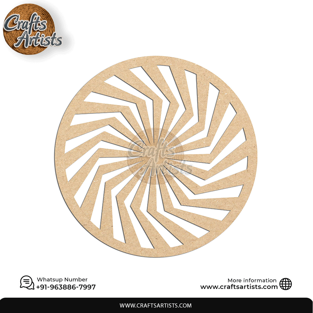 Luxury Round MDF Drink Coaster Set | Laser Cut Pattern Design-24