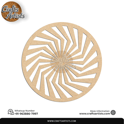Luxury Round MDF Drink Coaster Set | Laser Cut Pattern Design-24