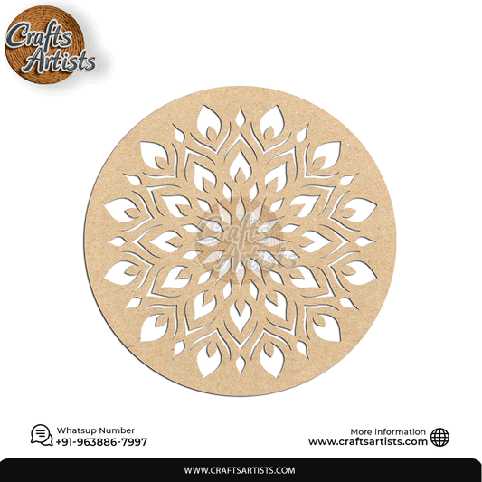 Luxury Round MDF Drink Coaster Set | Laser Cut Pattern Design-25