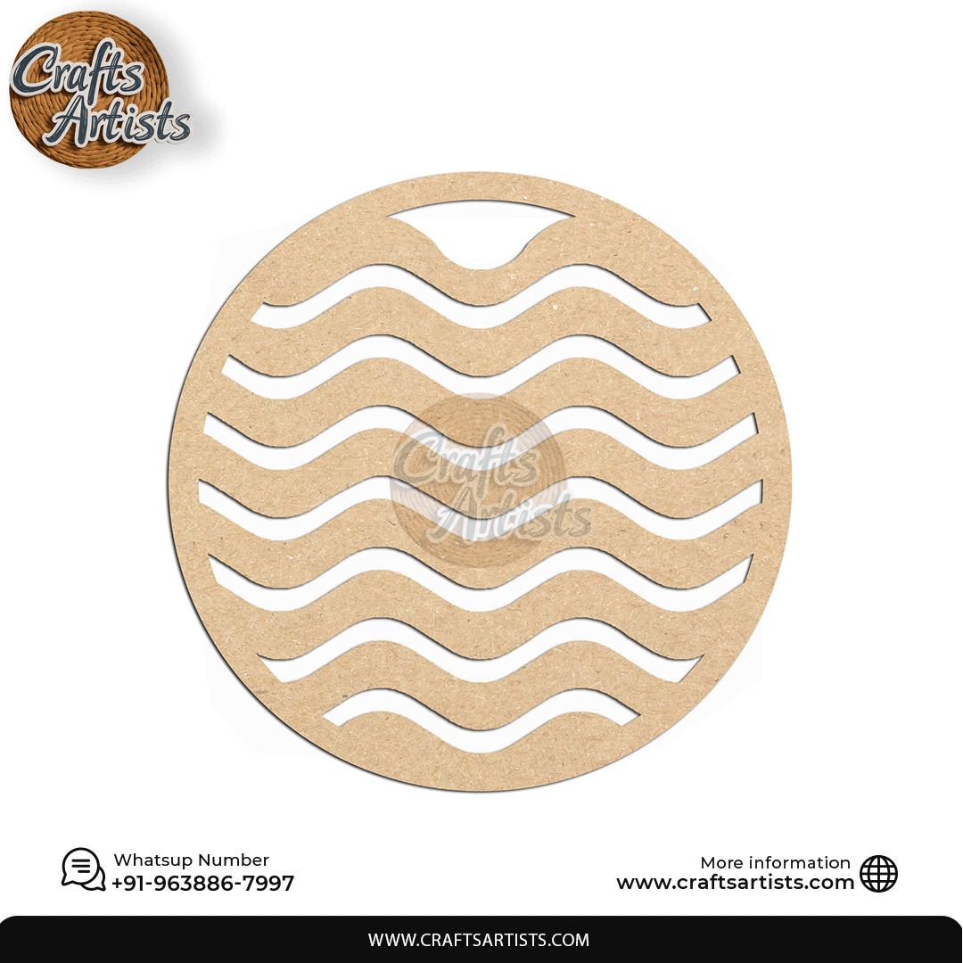 Luxury Round MDF Drink Coaster Set | Laser Cut Pattern Design-26