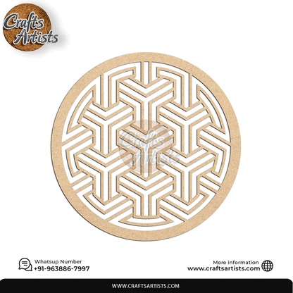 Luxury Round MDF Drink Coaster Set | Laser Cut Pattern Design-27