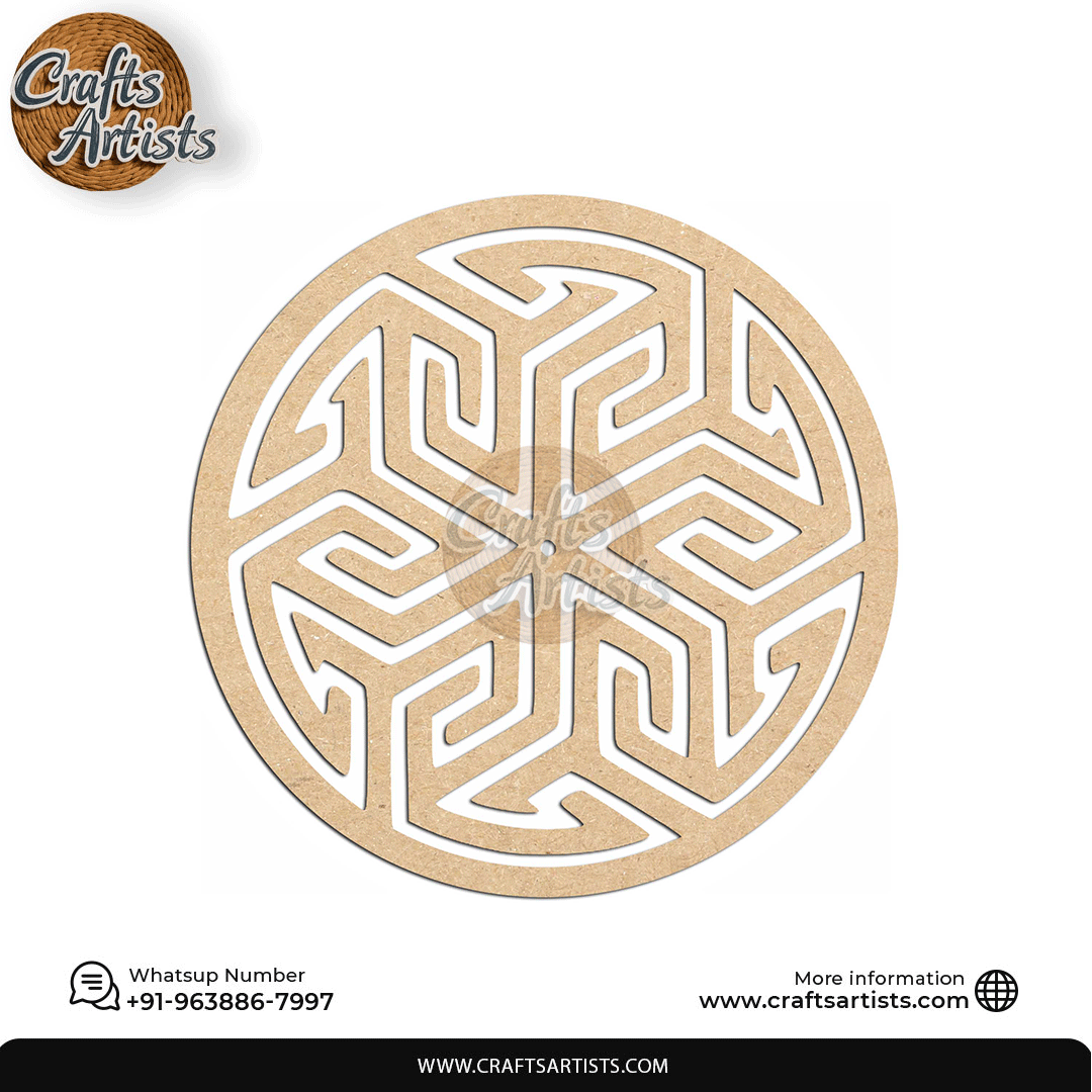 Luxury Round MDF Drink Coaster Set | Laser Cut Pattern Design-28