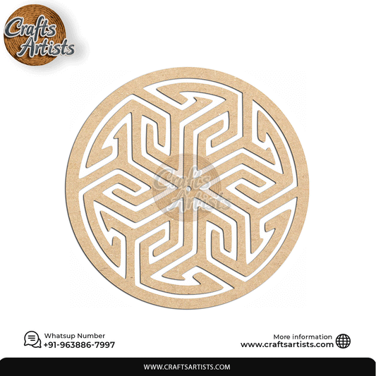 Luxury Round MDF Drink Coaster Set | Laser Cut Pattern Design-28