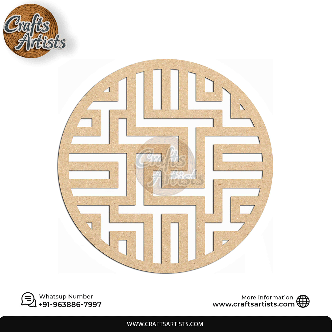 Luxury Round MDF Drink Coaster Set | Laser Cut Pattern Design-29