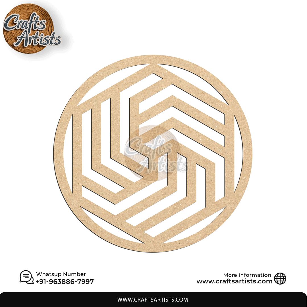Luxury Round MDF Drink Coaster Set | Laser Cut Pattern Design-31