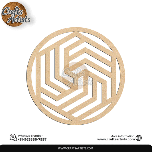 Luxury Round MDF Drink Coaster Set | Laser Cut Pattern Design-31