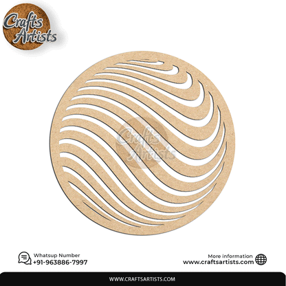 Luxury Round MDF Drink Coaster Set | Laser Cut Pattern Design-33